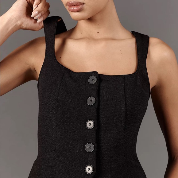 Anthropologie Maeve Fitted Button-Front Square-Neck Vest XL - Picture 2 of 5